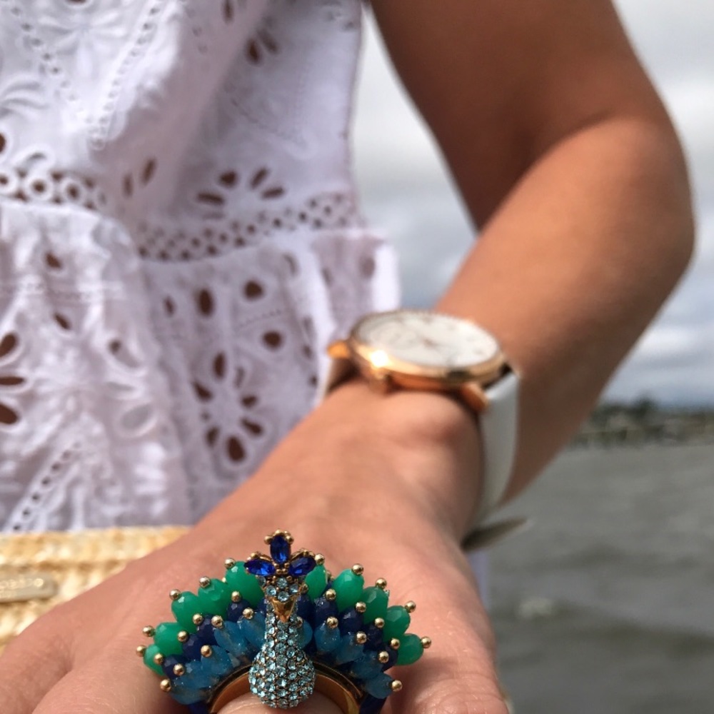 KATE SPADE • Full Plume Peacock Ring - Picture 3 of 6